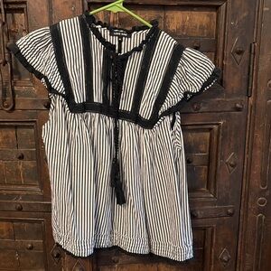 Love Sam Black and White Striped Blouse